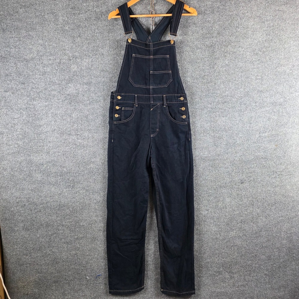 We The Free Womens XS Indigo Blue Denim Overalls Straight Leg Cotton Dungarees